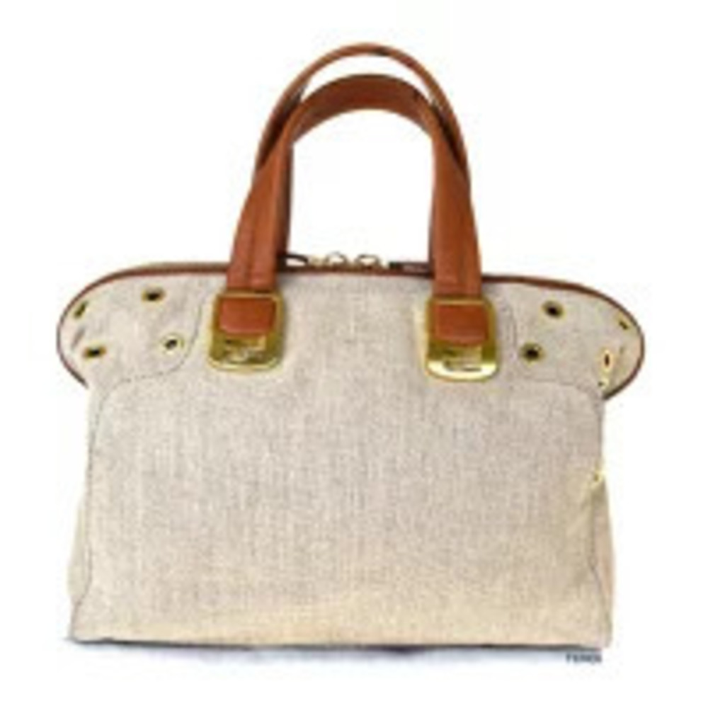 Fendi Handbag Beige Leather